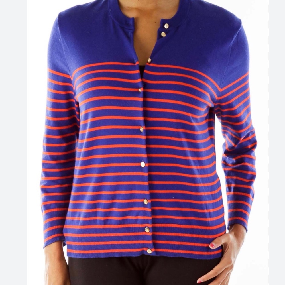J Crew Women’s Striped Cardigan Size Xl (Runs small see Measurements)   EUC